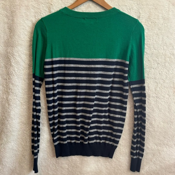 Hawthorne stitch fix green navy & white striped sweater. Size small - Picture 2 of 4